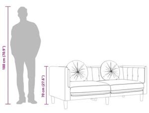 Sofa 3-osobowa z poduszkami, kremowa, aksamit