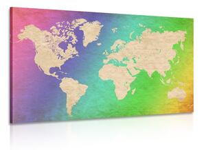 Obraz pastelowa mapa świata