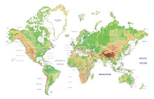 Obraz na korku klasyczna mapa świata z białym tłem