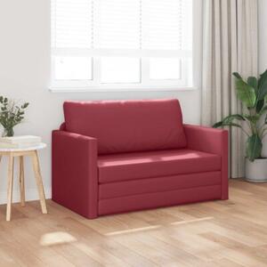 Sofa bed czerwone wino 124 x 71 x 78 cm sztuczna skÃ³ra