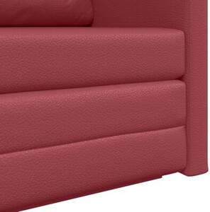 Sofa bed czerwone wino 124 x 71 x 78 cm sztuczna skÃ³ra