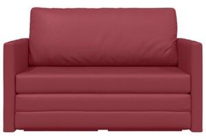 Sofa bed czerwone wino 124 x 71 x 78 cm sztuczna skÃ³ra