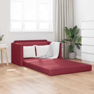 Sofa bed czerwone wino 124 x 71 x 78 cm sztuczna skÃ³ra