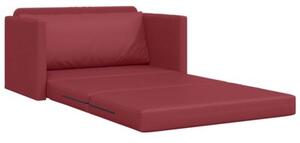 Sofa bed czerwone wino 124 x 71 x 78 cm sztuczna skÃ³ra