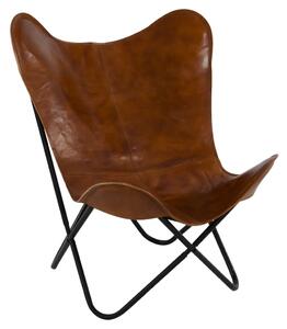 Lesli Living Krzesło motyl Buffalo, 75x75x87 cm, brązowe