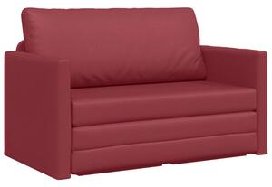 Sofa bed czerwone wino 124 x 71 x 78 cm sztuczna skÃ³ra