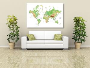 Obraz klasyczna mapa świata z białym tłem