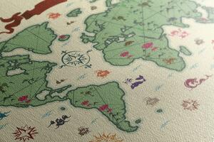Obraz na korku oryginalna mapa świata