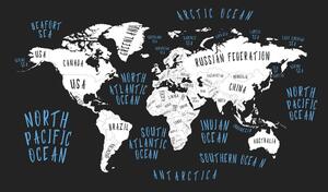 Obraz na korku mapa świata w nowoczesnej wersji