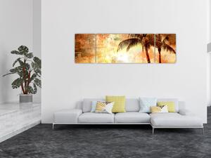 Obraz - Palmy na plaży (170x50 cm)