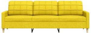 Sofa 3-osobowa, jasnoÅ¼Ã³Åta, 210 cm, tapicerowana tkaninÄ