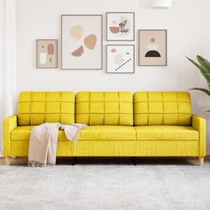 Sofa 3-osobowa, jasnoÅ¼Ã³Åta, 210 cm, tapicerowana tkaninÄ