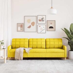 Sofa 3-osobowa, jasnoÅ¼Ã³Åta, 210 cm, tapicerowana tkaninÄ