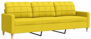 Sofa 3-osobowa, jasnoÅ¼Ã³Åta, 210 cm, tapicerowana tkaninÄ