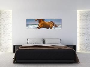 Obraz konia na plaży (170x50 cm)