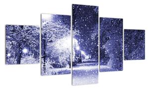 Obraz - Magiczna zimowa noc (125x70 cm)