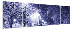Obraz - Magiczna zimowa noc (170x50 cm)