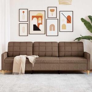 Sofa 3-osobowa, brÄ zowa, 210 cm, tapicerowana tkaninÄ