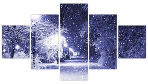 Obraz - Magiczna zimowa noc (125x70 cm)