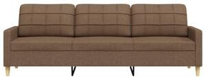 Sofa 3-osobowa, brÄ zowa, 210 cm, tapicerowana tkaninÄ