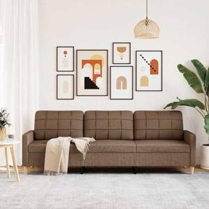 Sofa 3-osobowa, brÄ zowa, 210 cm, tapicerowana tkaninÄ