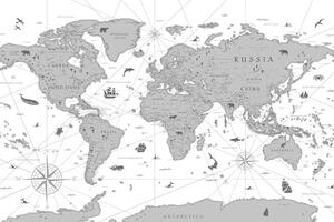 Obraz czarno-biała mapa