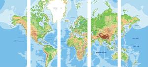 5-częściowy obraz klasyczna mapa świata