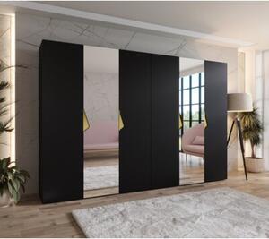 Szafa uchylna otwierana Sandi 2 300 (2x150) wys. 202 cm czarny + u. zÅoty