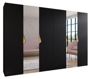 Szafa uchylna otwierana Sandi 2 300 (2x150) wys. 202 cm czarny + u. zÅoty