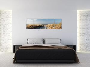 Obraz - Piaszczysta plaża na wyspie Langeoog, Niemcy (170x50 cm)