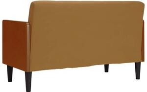 Sofa dwuosobowa z poduszkami waÅkowymi brÄ zowa 110 cm aksamit