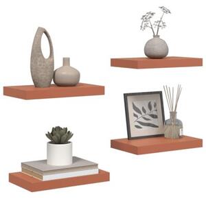 Nowoczesna półka Ścienna z materiału drewnopochodnego w kolorze czerwonym 40 x 23,5 x 4 cm
