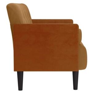 Sofa dwuosobowa z poduszkami waÅkowymi brÄ zowa 110 cm aksamit