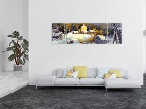 Obraz - Zimowe miasteczko (170x50 cm)