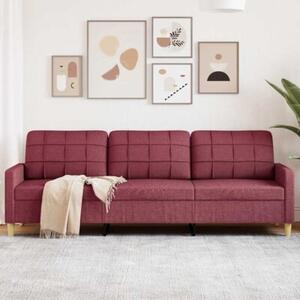 Sofa 3-osobowa, winna czerwieÅ, 210 cm,tapicerowana tkaninÄ