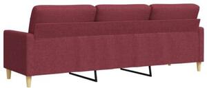 Sofa 3-osobowa, winna czerwieÅ, 210 cm,tapicerowana tkaninÄ