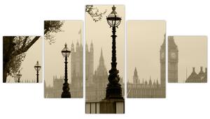 Obraz - Londyn we mgle, Anglia (125x70 cm)