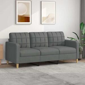 Sofa 3-osobowa, ciemnoszara, 180 cm, tapicerowana tkaninÄ
