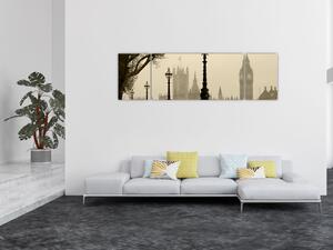 Obraz - Londyn we mgle, Anglia (170x50 cm)