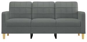 Sofa 3-osobowa, ciemnoszara, 180 cm, tapicerowana tkaninÄ