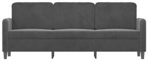 Sofa 3-osobowa, czarny, 180 cm, tapicerowana aksamitem