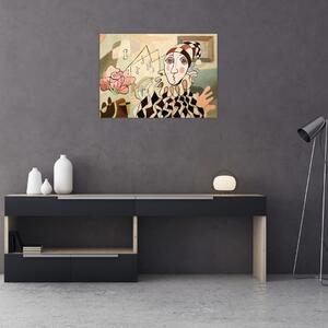 Obraz - Kubizm - harlequin and rose (70x50 cm)