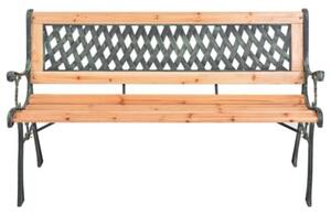 Ławka ogrodowa, 116 cm, żeliwo i lite drewno jodłowe