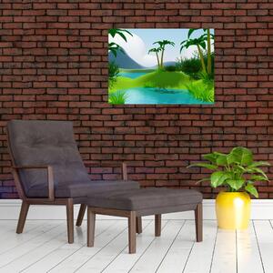 Obraz - Jeziora w dżungli (70x50 cm)