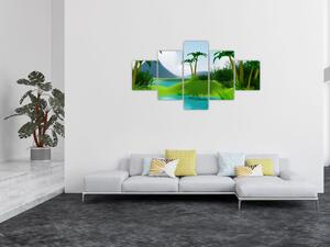 Obraz - Jeziora w dżungli (125x70 cm)
