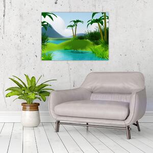 Obraz - Jeziora w dżungli (70x50 cm)