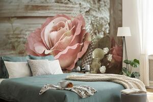 Samoprzylepna fototapeta elegancka róża w stylu vintage