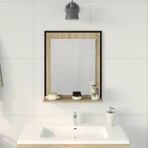 Lustro łazienkowe z półką z lustrem czarny 50 x 12 x 60 cm