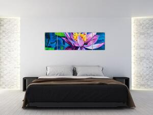 Obraz lilii wodnej na wodzie (170x50 cm)
