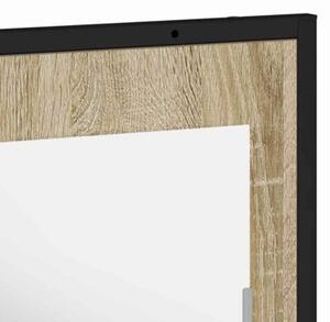 Lustro łazienkowe z półką z lustrem czarny 50 x 12 x 60 cm